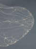 Single Layer Bridal Wedding Cathedral Veil w/ Light Silver Floral Embroidery Accented w/ Rhinestones & Beads V 1164