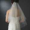 Double Layer Elbow Length Bridal Wedding Veil wit Sparkling Edge of Rhinestones 117