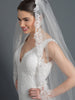 Single Layer Cathedral Length Accented with Embroidery Lace Bridal Wedding Veil 1184 1C