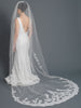 Single Layer Cathedral Length Accented with Embroidery Lace Bridal Wedding Veil 1185 1C