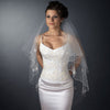 Two Tier Floral Beaded Fingertip Length Bridal Wedding Veil in White or Ivory 123
