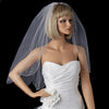 Single Scallop Edge Bridal Wedding Veil with Scattered Rhinestone & Pearl Accents 125