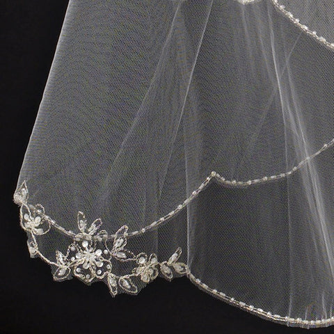 Bridal Wedding Veil 1317 - w/ Embroidery (33" x 41"long)
