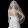 Single Layer Fingertip Length Cut Edge with Bugle Beads & Sequins Bridal Wedding Veil 1466 1F