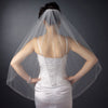 Single Layer Fingertip Length Cut Edge with Bugle Beads & Sequins Bridal Wedding Veil 1466 1F