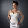 Single Layer Fingertip Length Cut Edge with Bugle Beads & Sequins Bridal Wedding Veil 1466 1F