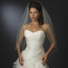Single Layer Fingertip Length Cut Edge with Bugle Beads & Sequins Bridal Wedding Veil 1466 1F