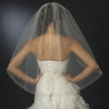 Single Layer Fingertip Length Cut Edge with Bugle Beads & Sequins Bridal Wedding Veil 1466 1F