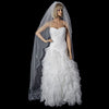 2 Tier Elbow and Cathedral Length Beaded Bridal Wedding Veil (V 150)