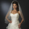 Double Layer Elbow Length Scalloped Edge with Bugle Beads Bridal Wedding Veil 1504 E