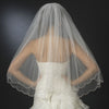 Double Layer Elbow Length Scalloped Edge with Bugle Beads Bridal Wedding Veil 1504 E