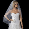 Double Layer Elbow Length Scalloped Edge with Bugle Beads Bridal Wedding Veil 1504 E