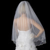 Double Layer Elbow Length Scalloped Edge with Bugle Beads Bridal Wedding Veil 1504 E