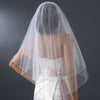 Bridal Wedding Double Layer Bridal Wedding Veil with Beaded Sequins Edge Fingertip Length Bridal Wedding Veil 1531 F