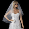 Bridal Wedding Double Layer Bridal Wedding Veil with Beaded Sequins Edge Fingertip Length Bridal Wedding Veil 1531 F
