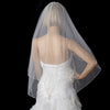 Bridal Wedding Double Layer Bridal Wedding Veil with Beaded Sequins Edge Fingertip Length Bridal Wedding Veil 1531 F