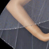 Bridal Wedding Double Layer Bridal Wedding Veil with Beaded Sequins Edge Fingertip Length Bridal Wedding Veil 1531 F