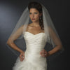 Bridal Wedding Double Layer Bridal Wedding Veil with Beaded Sequins Edge Fingertip Length Bridal Wedding Veil 1531 F