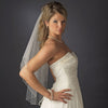 Bridal Wedding Double Layer Bridal Wedding Veil with Beaded Sequins Edge Fingertip Length Bridal Wedding Veil 1531 F