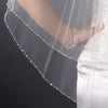 Bridal Wedding Double Layer Bridal Wedding Veil with Beaded Sequins Edge Fingertip Length Bridal Wedding Veil 1531 F