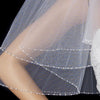 Bridal Wedding Single Layer Elbow Length Pearl & Bugle Beaded Edge Bridal Wedding Veil 174