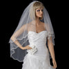Double Layer Bridal Wedding Veil with Embroidered Floral Pattern on Pearl & Bead Scalloped Edge 1780