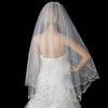 Double Layer Bridal Wedding Veil with Embroidered Floral Pattern on Pearl & Bead Scalloped Edge 1780