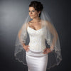 Double Layer Bridal Wedding Veil with Embroidered Floral Pattern on Pearl & Bead Scalloped Edge 1780