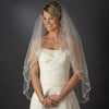 Double Layer Bridal Wedding Veil with Embroidered Floral Pattern on Pearl & Bead Scalloped Edge 1780