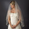 Double Layer Bridal Wedding Veil with Embroidered Floral Pattern on Pearl & Bead Scalloped Edge 1780