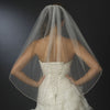 Single Layer Fingertip Length Bridal Wedding Veil with Pearl & Beaded Edge 1834