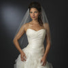 Single Layer Fingertip Length Bridal Wedding Veil with Pearl & Beaded Edge 1834