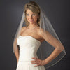 Single Layer Fingertip Length Bridal Wedding Veil with Pearl & Beaded Edge 1834