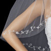 Single Layer Bridal Wedding Veil with Crystals & Silver Vine Embroidery 201