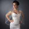 Single Layer Bridal Wedding Veil with Crystals & Silver Vine Embroidery 201
