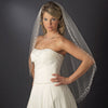 Single Layer Bridal Wedding Veil with Crystals & Silver Vine Embroidery 201