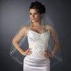 Single Layer Bridal Wedding Veil with Crystals & Silver Vine Embroidery 201