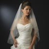 Double Tier Fingertip Length Bridal Wedding Veil with Rhinestone & Bugle Beaded Edge in Ivory 2017
