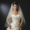 Double Tier Fingertip Length Bridal Wedding Veil with Rhinestone & Bugle Beaded Edge in Ivory 2017