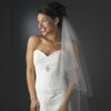 Two Tier Fingertip Bridal Wedding Veil with Exquisite Crystal & Pearl Accented Edge 2020