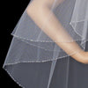 Two Tier Fingertip Bridal Wedding Veil with Exquisite Crystal & Pearl Accented Edge 2020