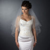 2 Tier Silver Embroidered Flowers Fingertip Bridal Wedding Veil (V 2022)