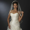 Single Layer Fingertip Length Embroidered Flowers & Pearls Bridal Wedding Veil 2030 1F