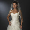 Single Layer Fingertip Length Embroidered Flowers & Pearls Bridal Wedding Veil 2030 1F