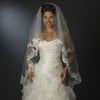Floral Embroidered Double Layer Edge Bridal Wedding Veil Fingertip Length Bridal Wedding Veil 2043