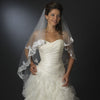 Floral Embroidered Double Layer Edge Bridal Wedding Veil Fingertip Length Bridal Wedding Veil 2043