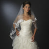 Floral Embroidered Double Layer Edge Bridal Wedding Veil Fingertip Length Bridal Wedding Veil 2043