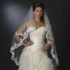 Floral Embroidered Double Layer Edge Bridal Wedding Veil Fingertip Length Bridal Wedding Veil 2043