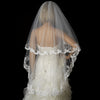 Floral Embroidered Double Layer Edge Bridal Wedding Veil Fingertip Length Bridal Wedding Veil 2043