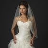 Single Layer Fingertip Bridal Wedding Veil w/ Rhinestone & Crystal Beaded Edge Bridal Wedding Veil 2078